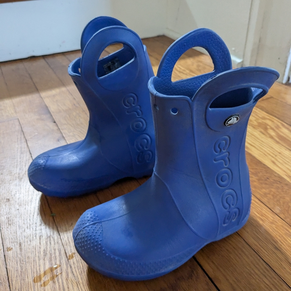 Crocs Kids Blue Rain Boots, Size 11